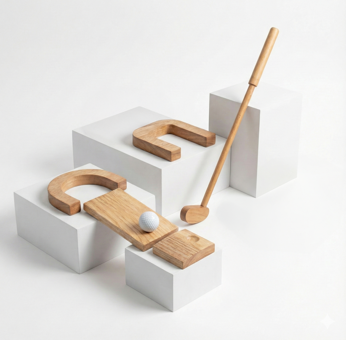 Mini Golf Set — natural wood