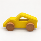 Drift Wooden Car — yellow, side view