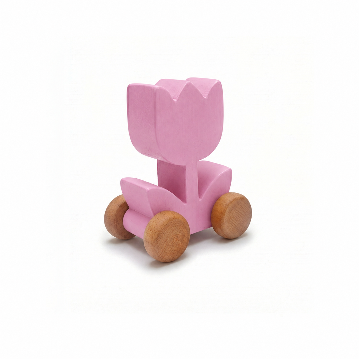 Tulip Wooden Car — pink